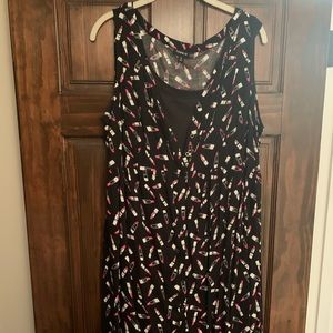TORRID -Sz 0 Lipstick print tank dress kneelength